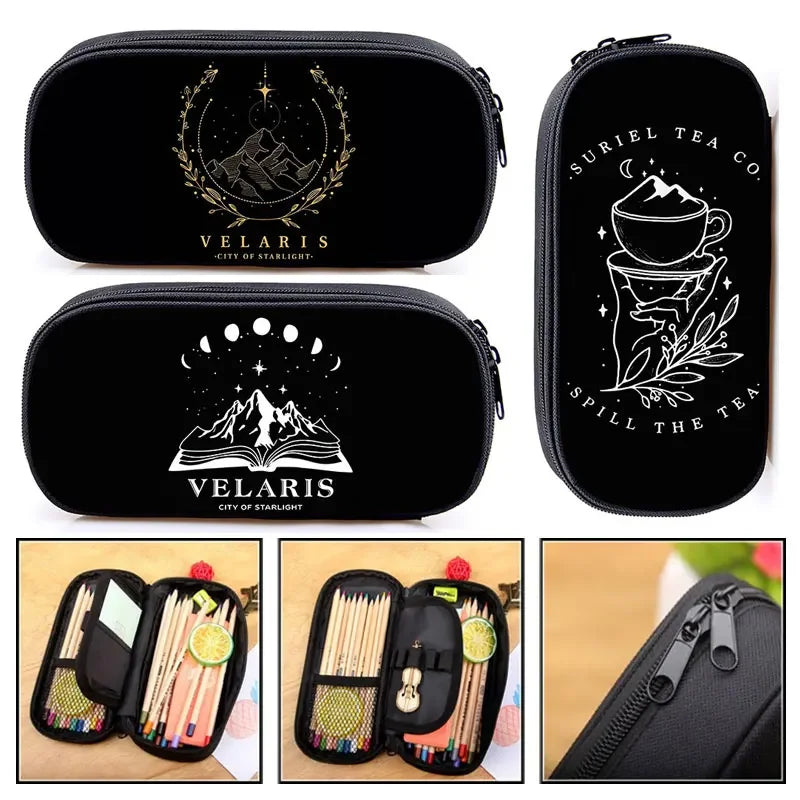 Acotar Velaris Cosmetic Case Pencil Bag Night Court Stationary Bag Pencil Box SJM City of Starlight Bookish School Case Supplies