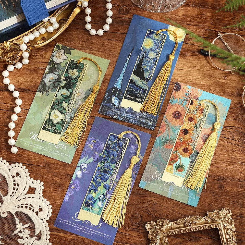 1pc Hollow Literary Flower Metal Bookmark