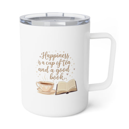 10oz Insulated Coffee Mug — "But First, Coffee" Booklover Travel Tumbler