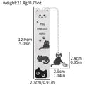 Cute Cat Metal Bookmarks with Chain, ‘You Pawsed Here’ Quote Page Markers, Whimsical Feline Stationery for Book & Cat Lovers