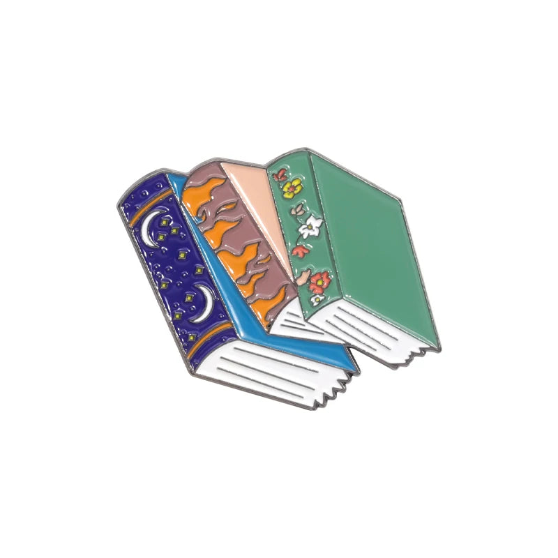 Enamel pins for book lovers.  Choice of designs.