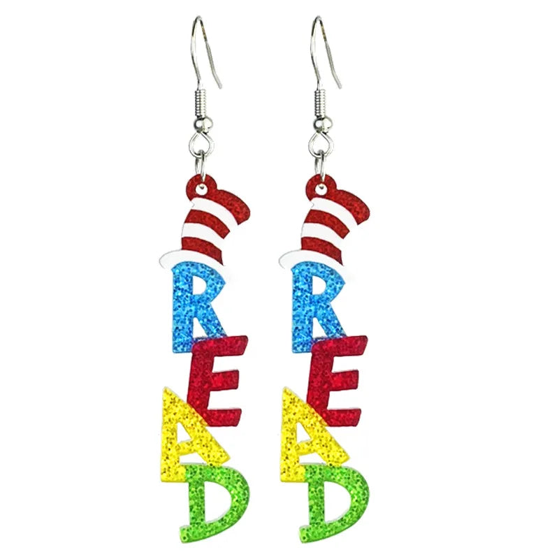 Colourful book earrings.  A variety of designs to choose from.