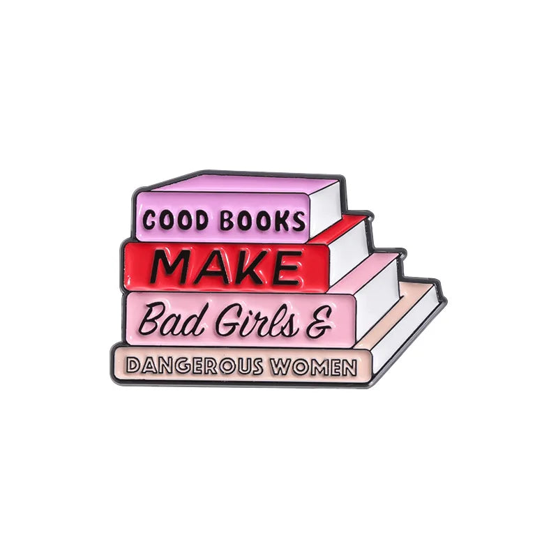 Enamel pins for book lovers.  Choice of designs.