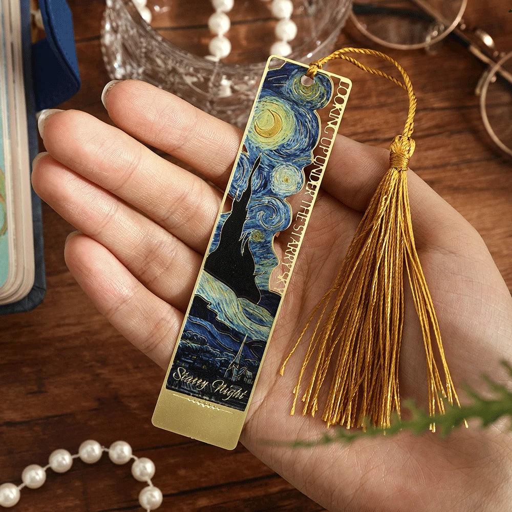 1pc Hollow Literary Flower Metal Bookmark