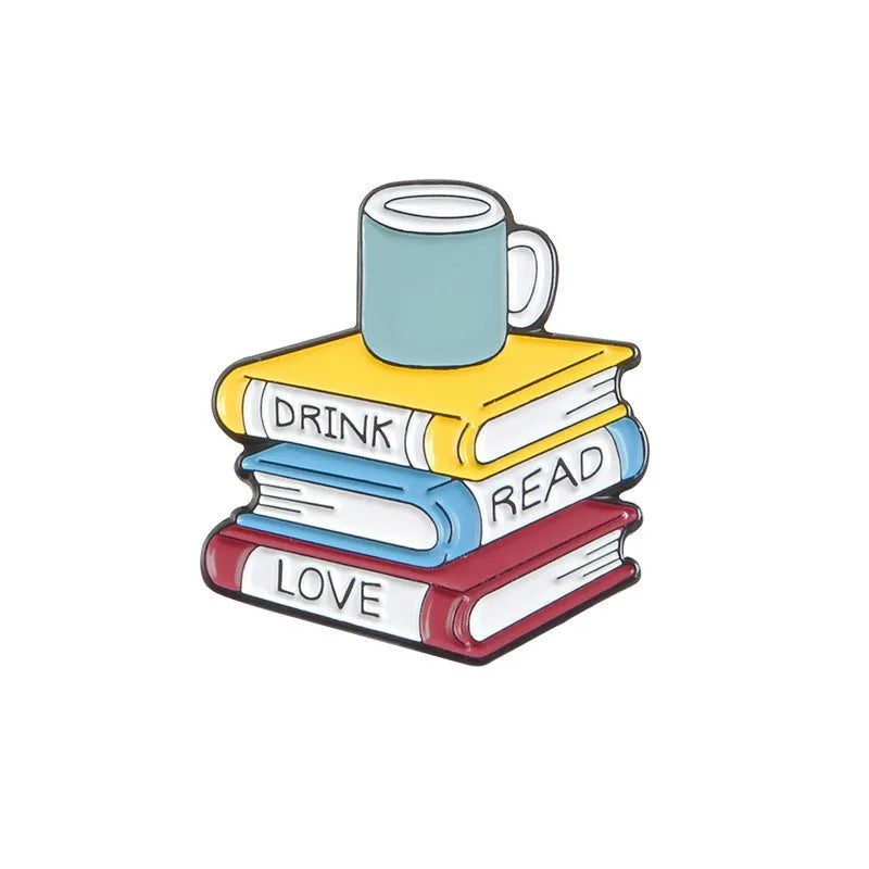 Enamel pins for book lovers.  Choice of designs.