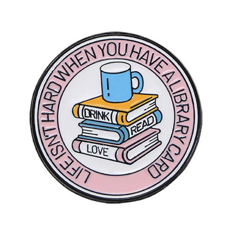 Cute Books Enamel Pins