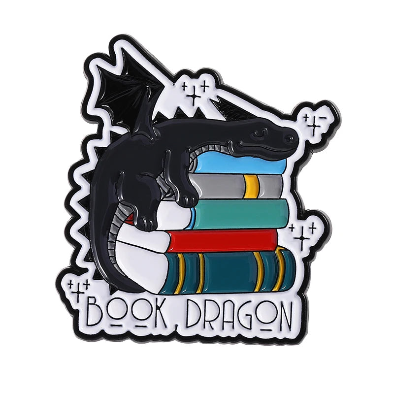 Book Dragon Enamel Pin