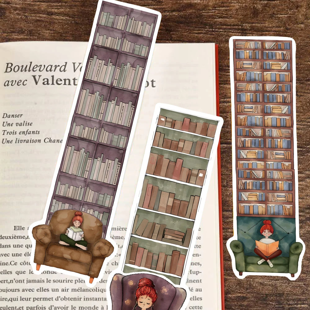 30/60PCS Bookcase Reading Bookmarks Reading Paper Decoration Luggage DIY Student Stationary Students Aesthetic Gift Bookmarks