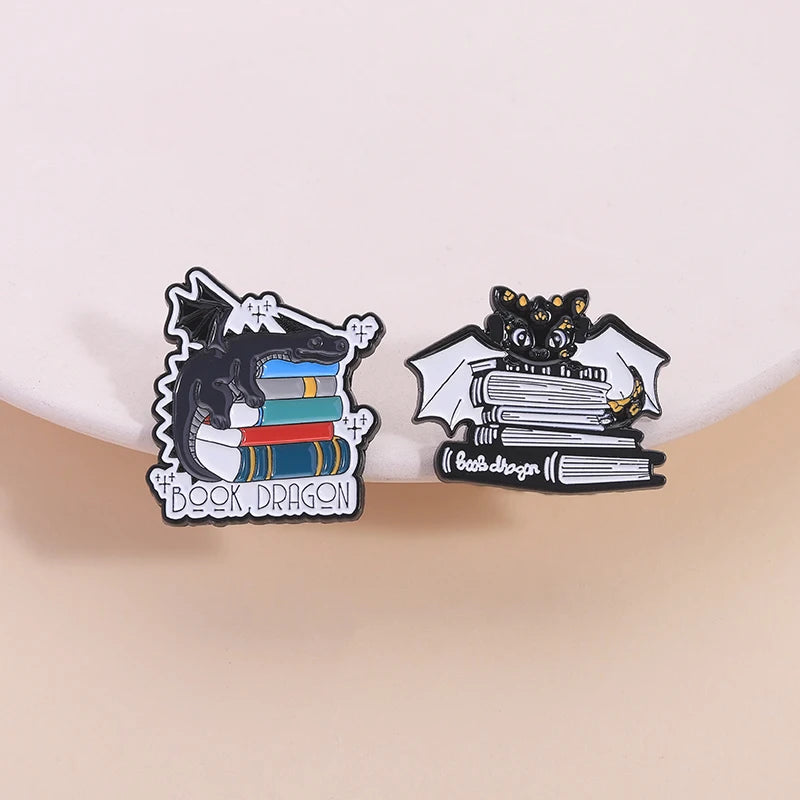 Book Dragon Enamel Pin