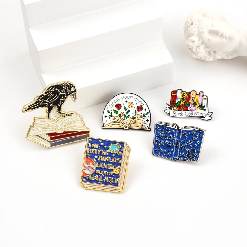 Cute Books Enamel Pins