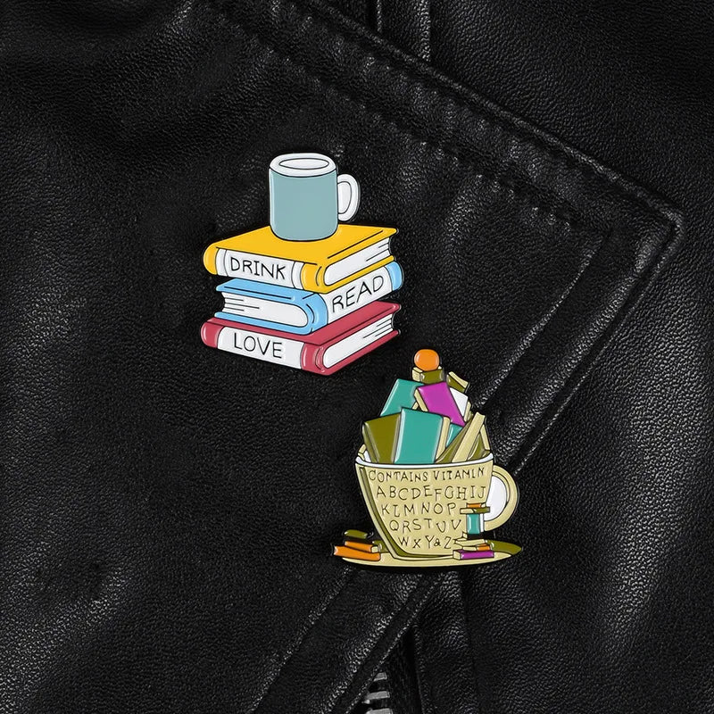 Reading Time Enamel Pins