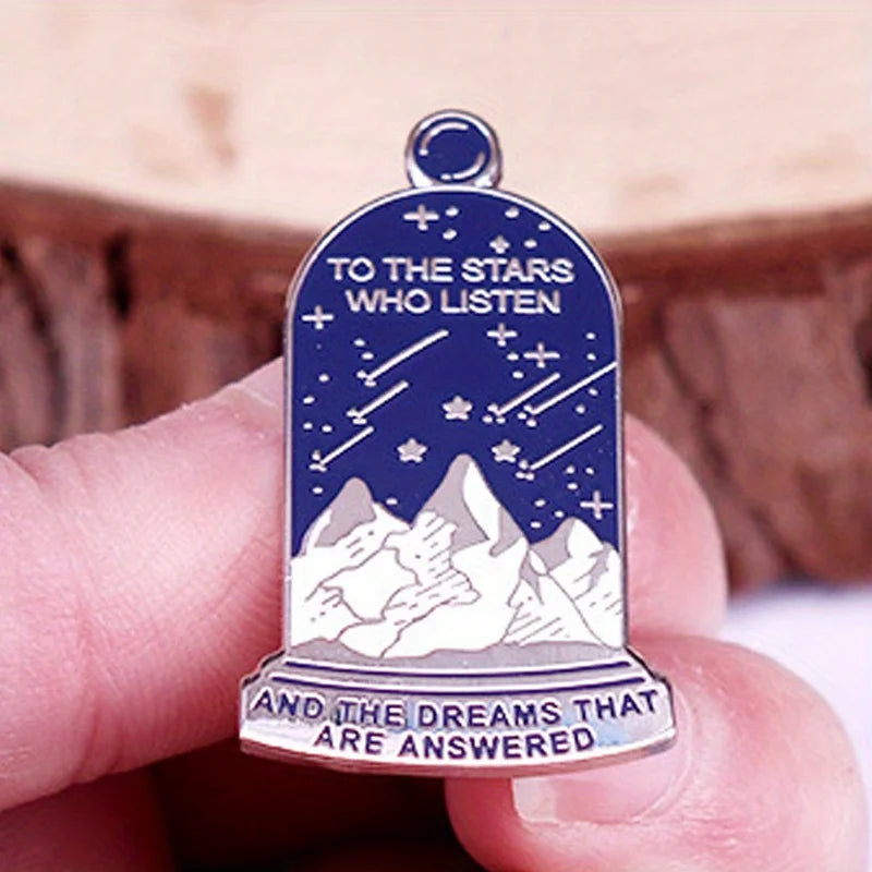 "To The Stars Who Listen and The Dreams That Are Answered" Quotes Enamel Brooch Backpack Clothing Collectible Jewelry Gift
