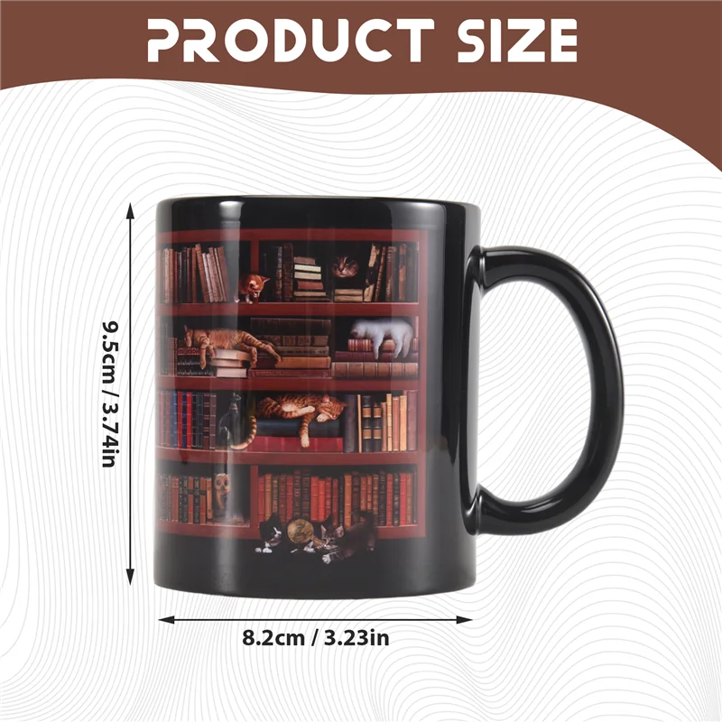Bookshelf with Cats Mug