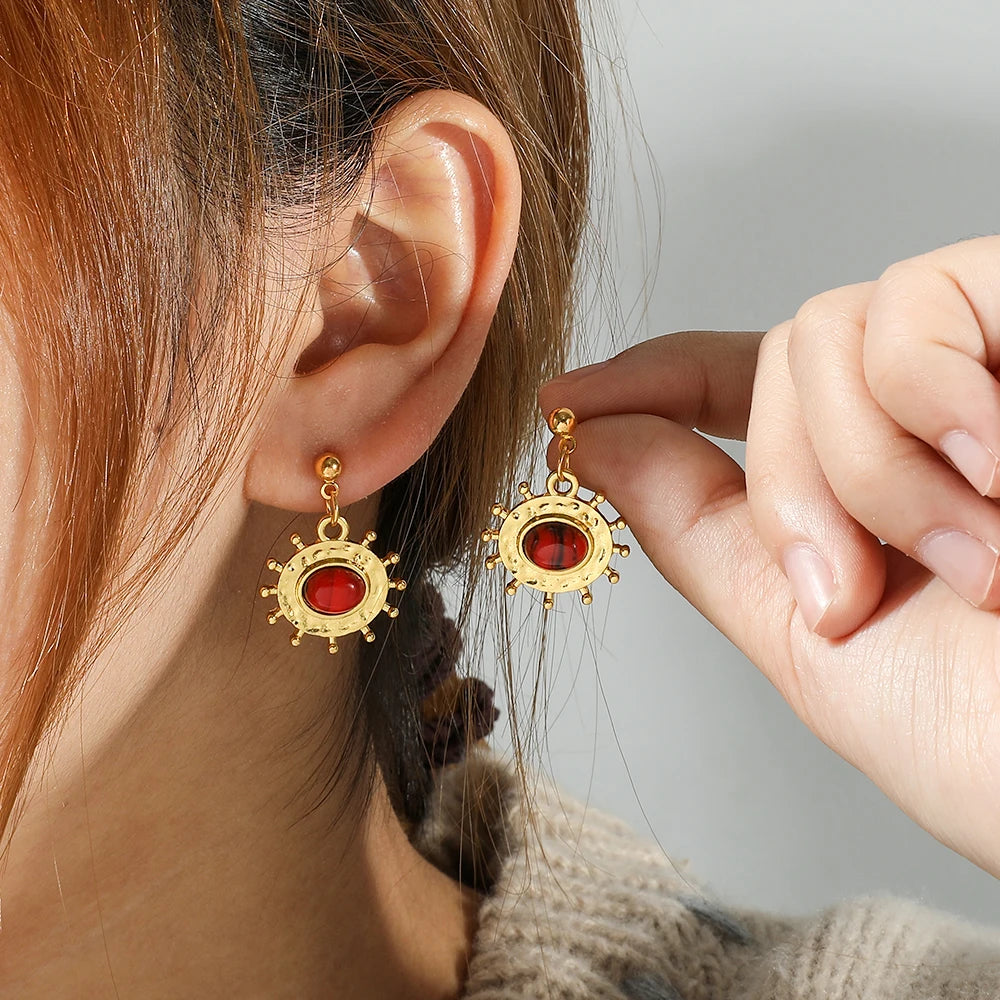 Inspired by A Song of Ice and Fire by George RR Martin Red Color Crystal Earrings as worn by Rhaenyra Targaryen Same Style Ear Drop Cosplay Props