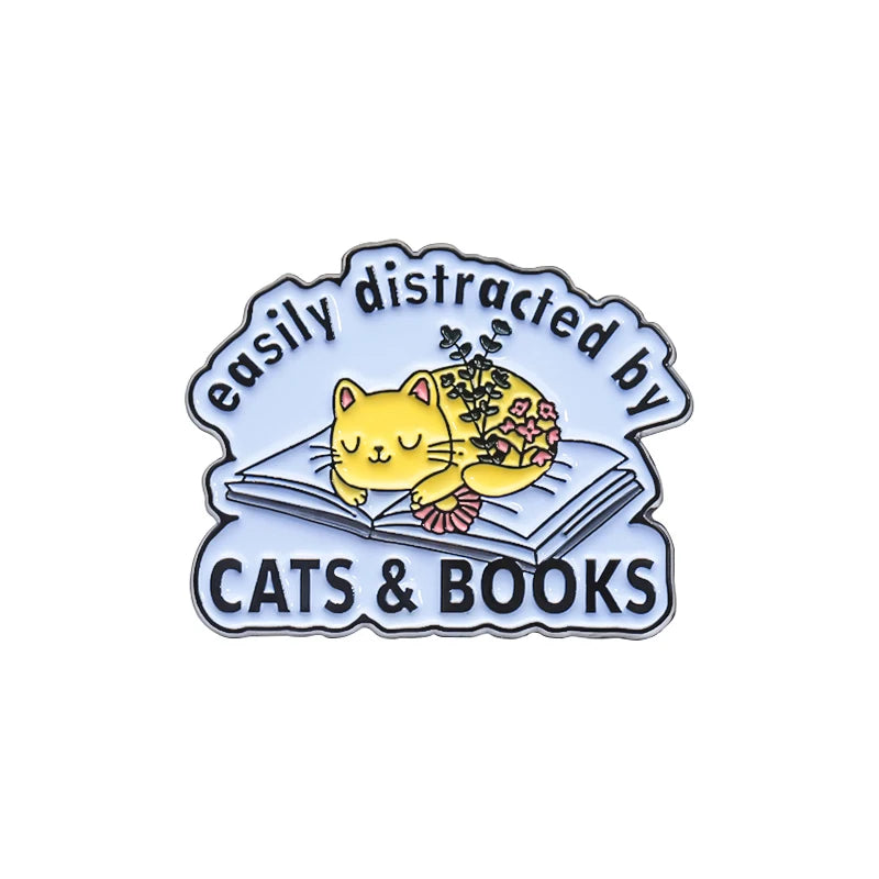Enamel pins for book lovers.  Choice of designs.