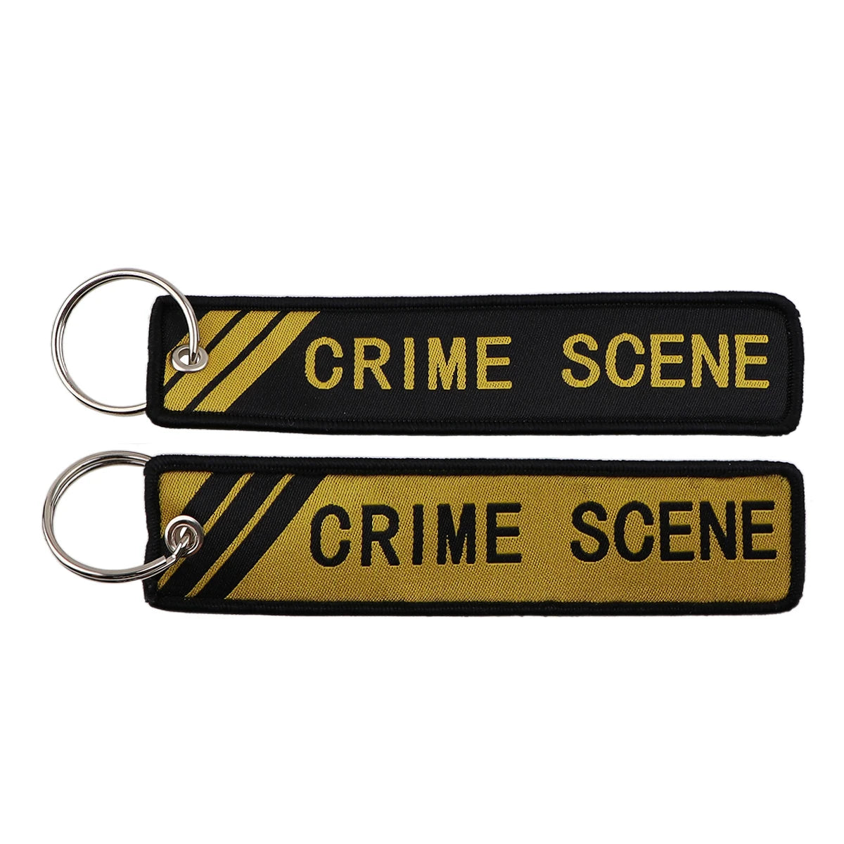 Crime Scene Embroidery Key Tag Key Chain DO NOT CROSS Keychains Chaveiro Key Fob Accessories Key ring Holder For Bagpack Pendant