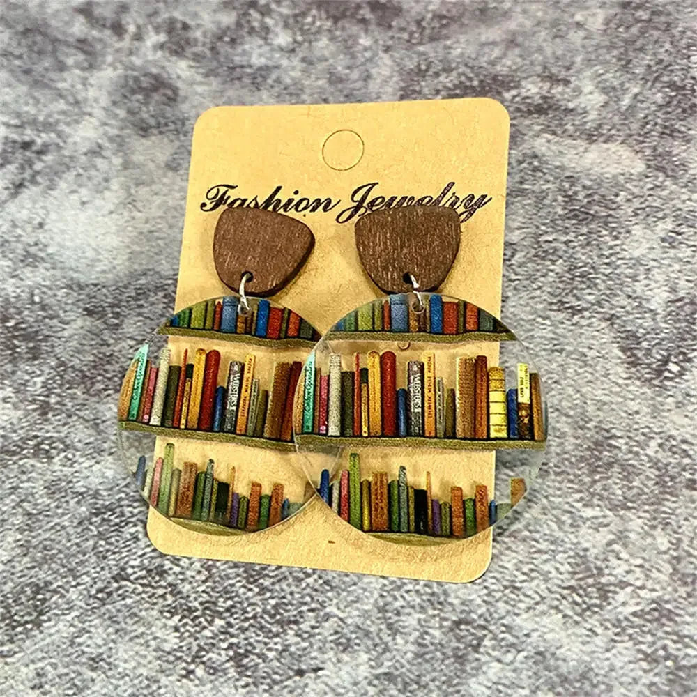 Acrylic Earrings for book and library lovers.  Different styles to choose from.