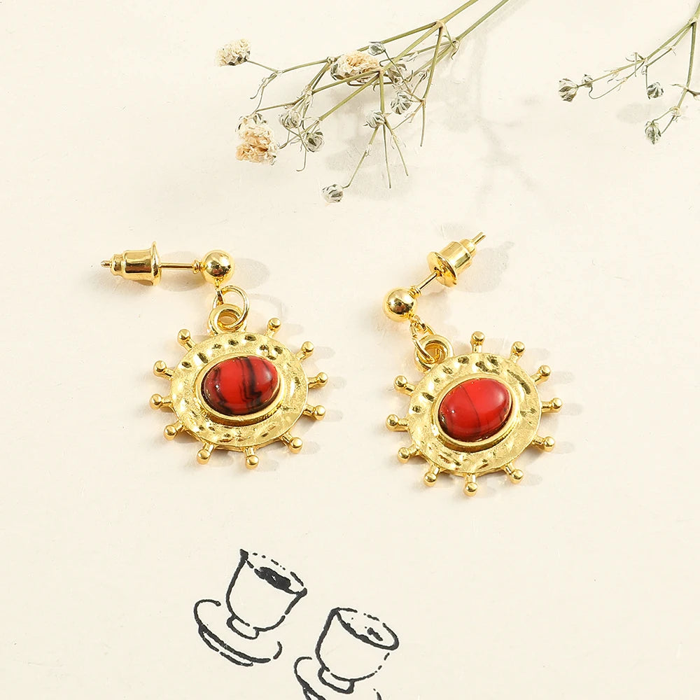 Inspired by A Song of Ice and Fire by George RR Martin Red Color Crystal Earrings as worn by Rhaenyra Targaryen Same Style Ear Drop Cosplay Props