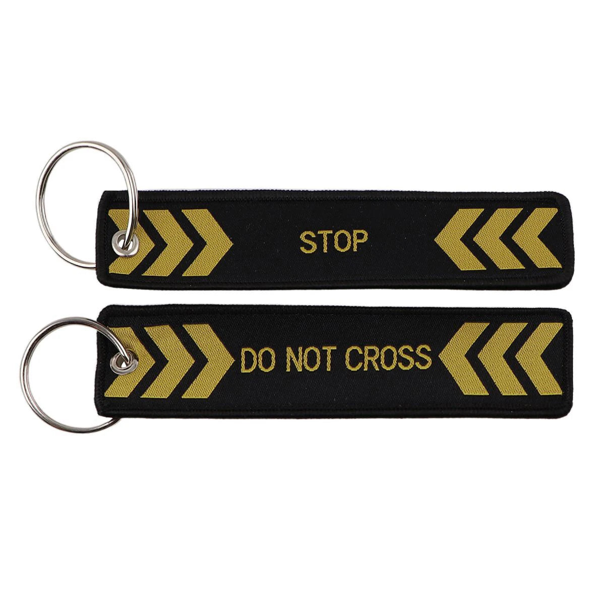 Crime Scene Embroidery Key Tag Key Chain DO NOT CROSS Keychains Chaveiro Key Fob Accessories Key ring Holder For Bagpack Pendant