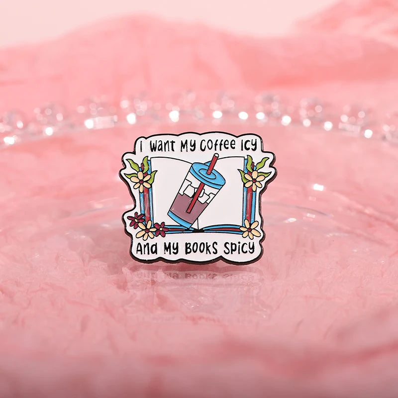 Enamel pins for book lovers.  Choice of designs.