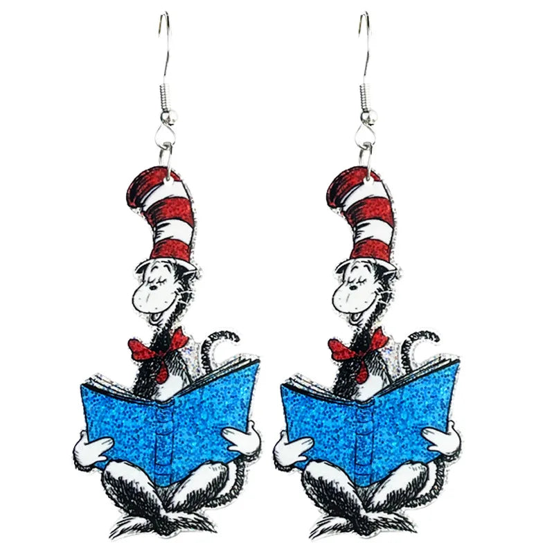 Colourful book earrings.  A variety of designs to choose from.