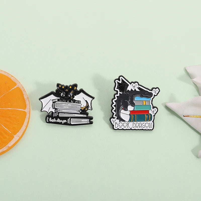 Book Dragon Enamel Pin