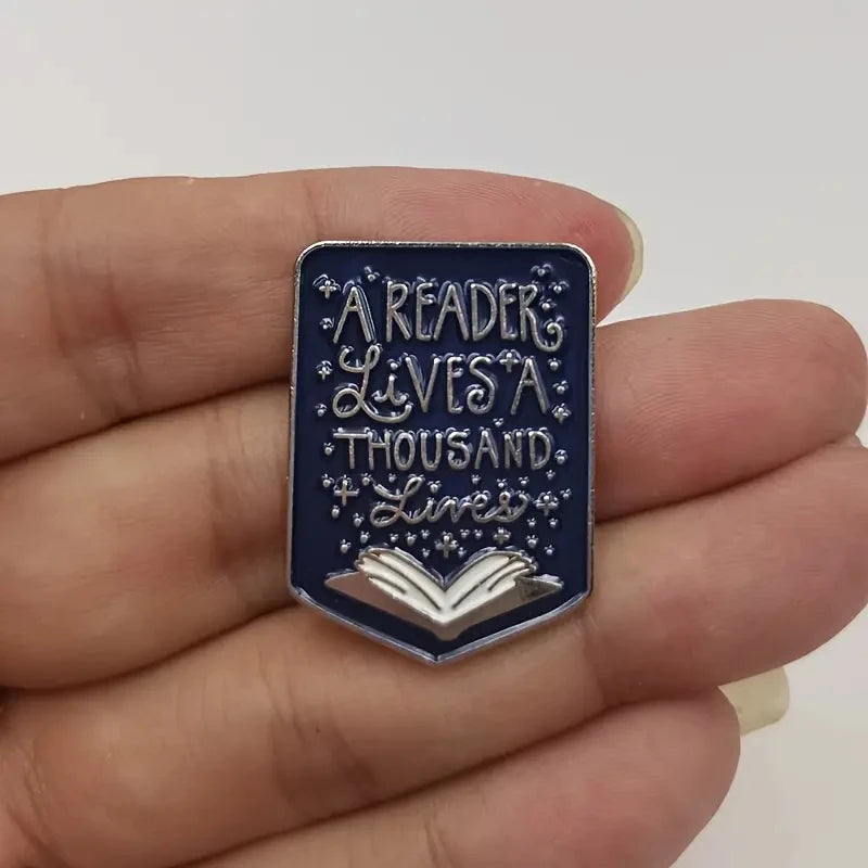 A Reader Lives A Thousand Lives Book Lovers Enamel Pin
