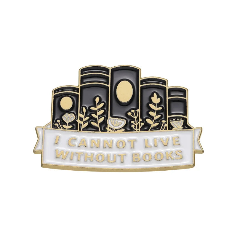 Enamel pins for book lovers.  Choice of designs.