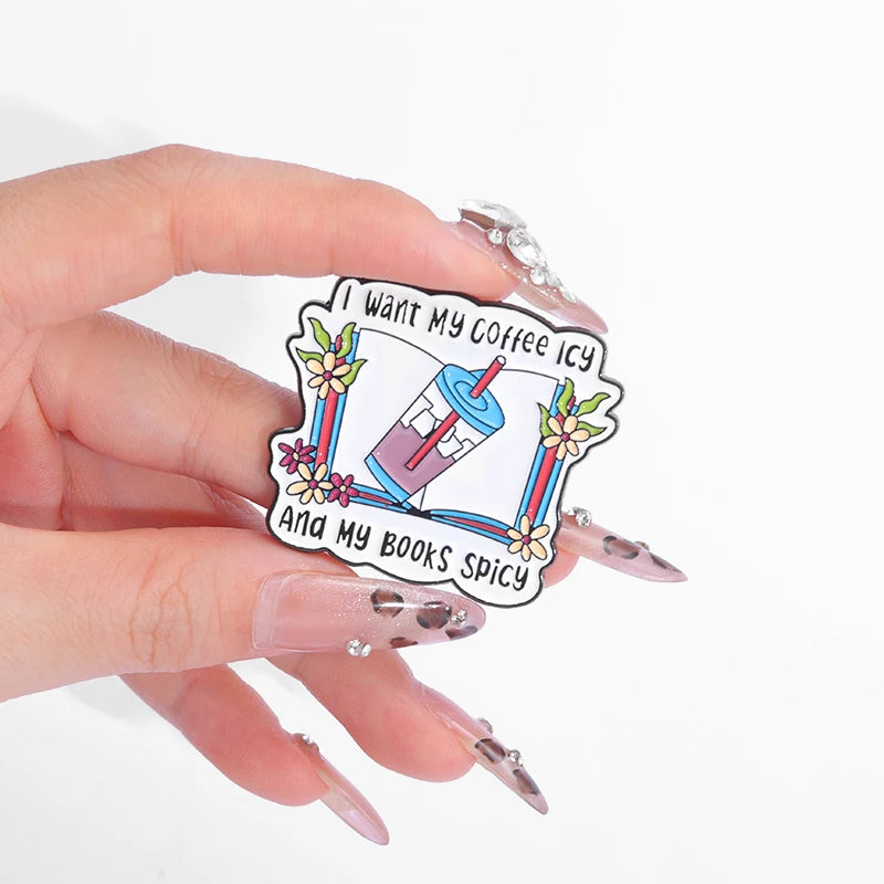 Enamel pins for book lovers.  Choice of designs.