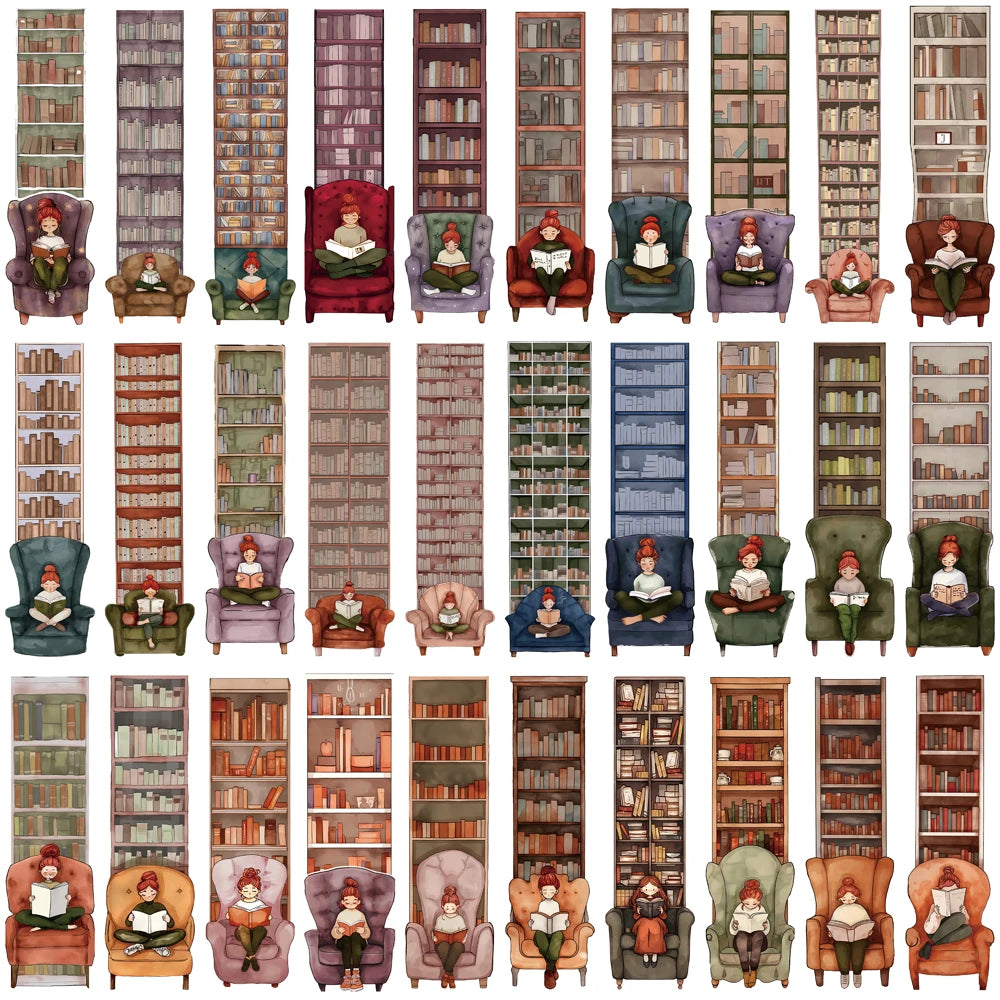 30/60PCS Bookcase Reading Bookmarks Reading Paper Decoration Luggage DIY Student Stationary Students Aesthetic Gift Bookmarks