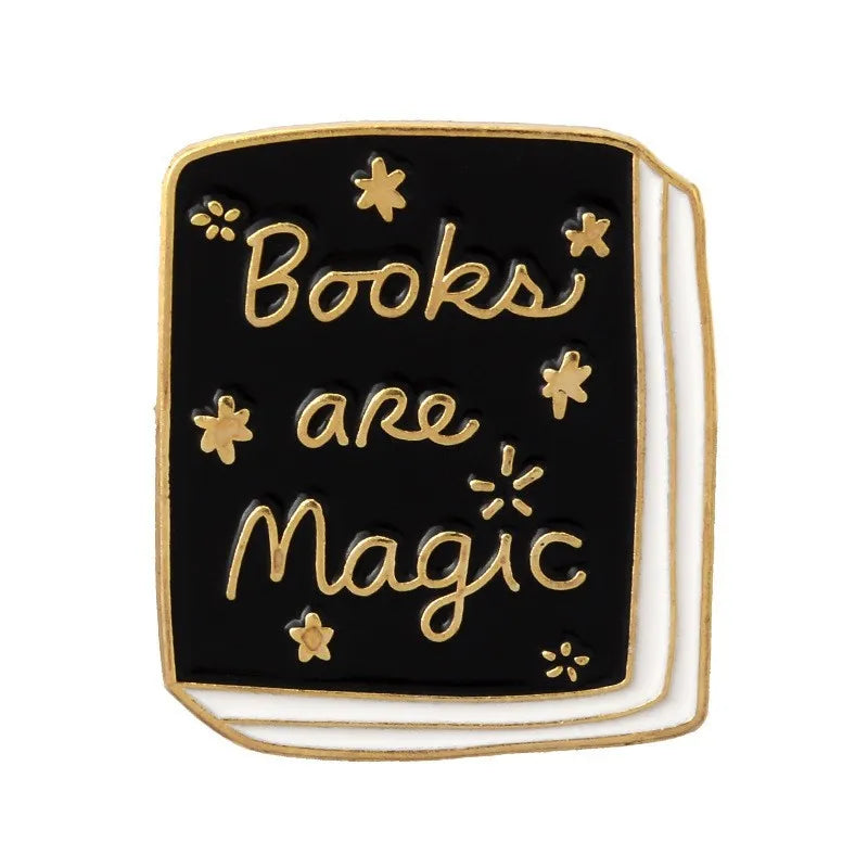 Enamel pins for book lovers.  Choice of designs.