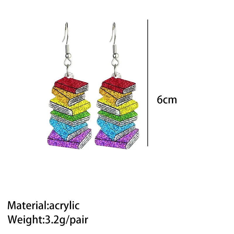 Colourful book earrings.  A variety of designs to choose from.