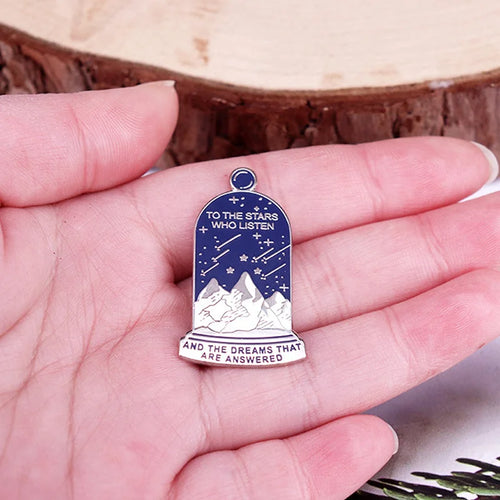 "To The Stars Who Listen and The Dreams That Are Answered" Quotes Enamel Brooch Backpack Clothing Collectible Jewelry Gift